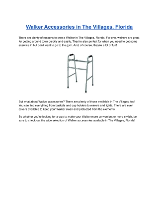 Walker Accessories in The Villages, Florida