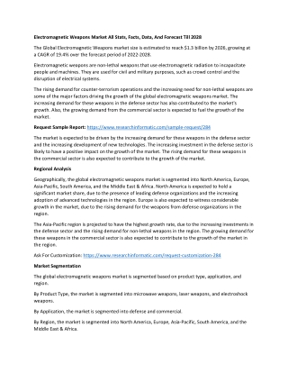 Electromagnetic Weapons Market All Stats, Facts, Data, And Forecast Till 2028