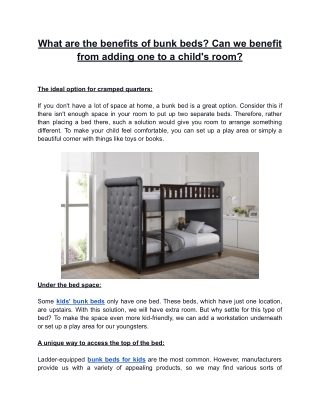The ideal option for cramped quarters