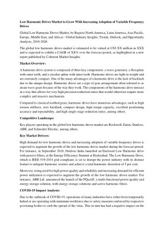 Low Harmonic Drives Market