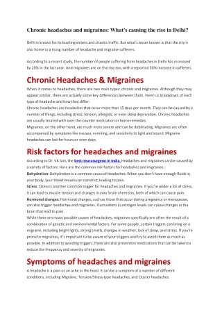 Chronic headaches and migraines