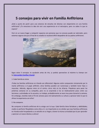 5 consejos para vivir en Familia Anfitriona