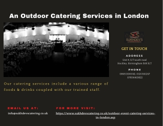 An Outdoor Catering Services in London