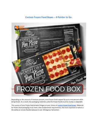 Frozen Food Boxes