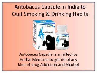 Antobacus Capsule Helps To Reduce Alcohol Craving