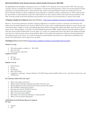 Black Seed Oil Market