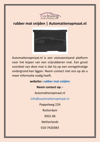rubber mat snijden | Automattenopmaat.nl