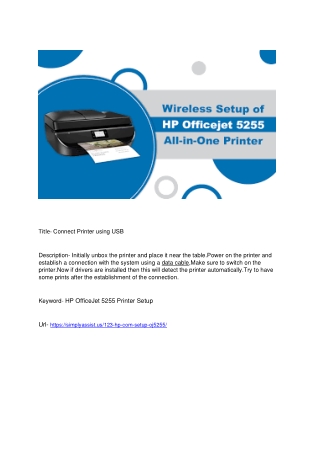Connect Printer using USB