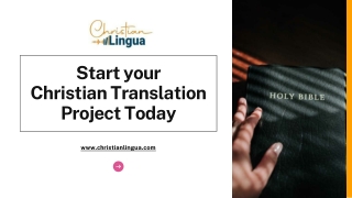 Start your Christian Translation Project Today