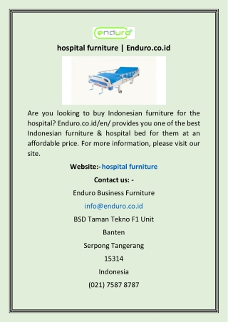 hospital furniture | Enduro.co.id