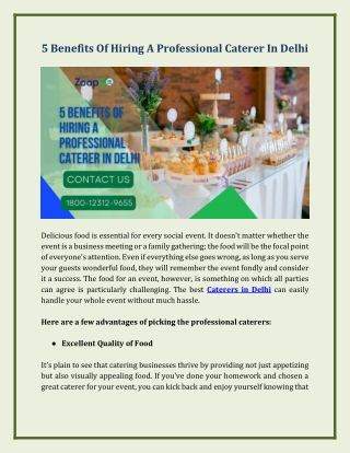 5 Benefits of hiring a professional caterers in Delhi