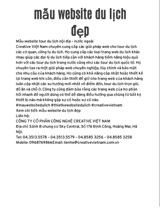 Mẫu website du lịch đẹp