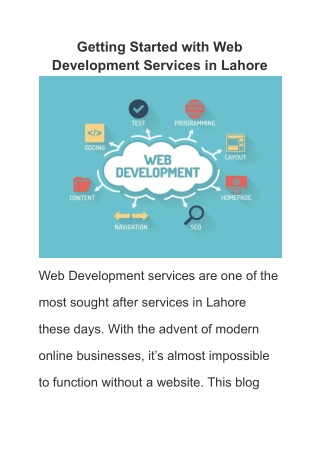 Getting Started with Web Development Services in Lahore