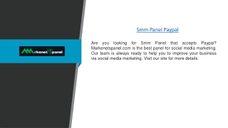 Smm Panel Paypal | Markenetspanel.com