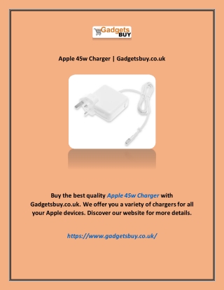 Apple 45w Charger | Gadgetsbuy.co.uk