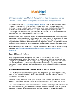 GCC Catering Services Market Future Scope, Upcoming Trends and Demand