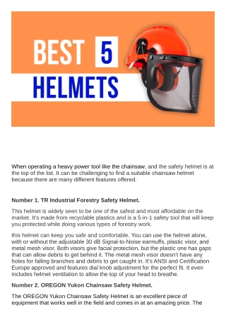 Chainsaw Helmets (Top 5 Picks)