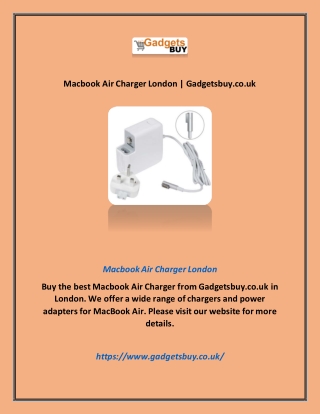 Macbook Air Charger London | Gadgetsbuy.co.uk