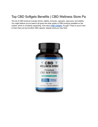 Top CBD Softgels Benefits _ CBD Wellness Store Pa