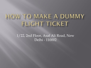 how to make a dummy flight ticket