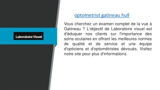 optometrist gatineau hull  Laboratoirevisuel.ca