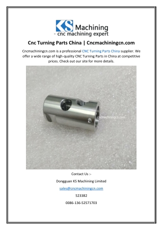 Cnc Turning Parts China  Cncmachiningcn.com