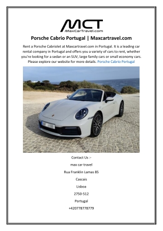 Porsche Cabrio Portugal Maxcartravel.com