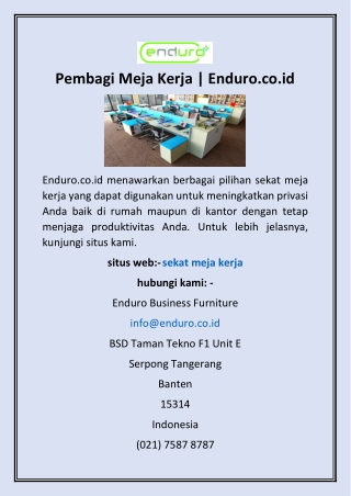 Pembagi Meja Kerja | Enduro.co.id