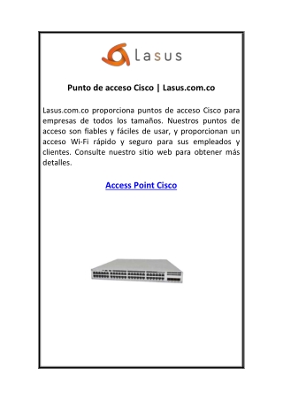 Punto de acceso Cisco  Lasus.com.co
