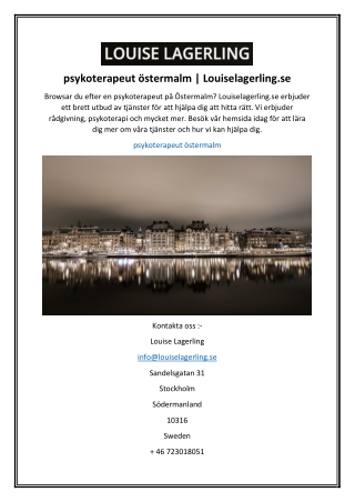 psykoterapeut östermalm  Louiselagerling.se