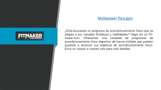 Multipower Para gym | Fit-maker.com