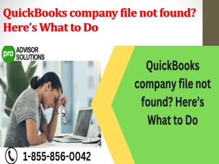 QuickBooks company file not found  Here’s What to Do