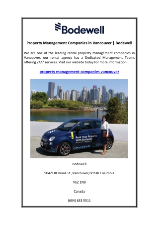 Property Management Companies in Vancouver Bodewell