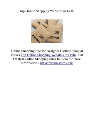 Top Online Shopping Websites in Delhi