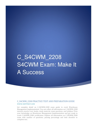 C_S4CWM_2208 S4CWM Exam: Make It A Success