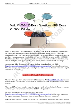 Valid C1000-125 Exam Questions - IBM Exam C1000-125 Labs