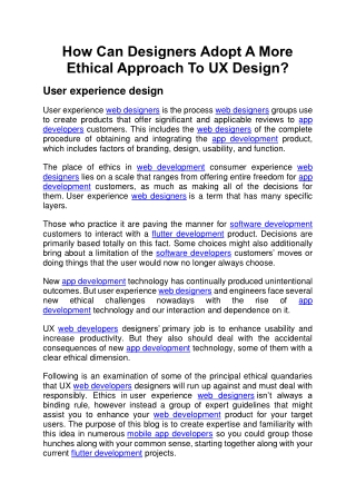 How Can Designers Adopt A More Ethical Approach To UX Design