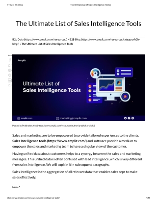 The Ultimate List of Sales Intelligence Tools _
