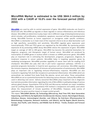 MicroRNA Market