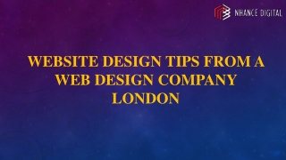 Website Design Tips from a Web Design Company London