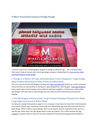 4 Often Overlooked Aspects Of Sign Design