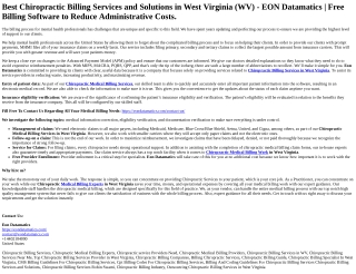 Chiropractic Billing Services in West Virginia