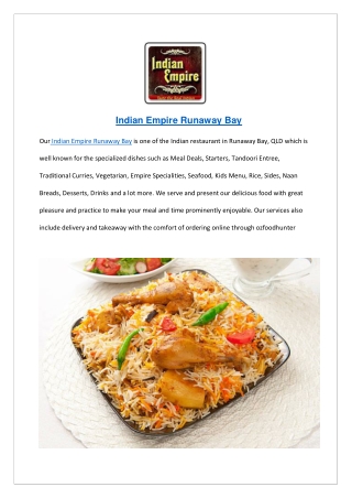 empireUp To 10% Offer Indian Empire Runaway Bay Menu-Order Now