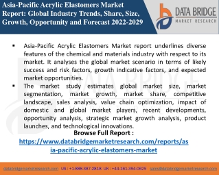 Asia-Pacific Acrylic Elastomers Market-Chemical Material