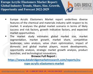 Europe Acrylic Elastomers Market-Chemical Material