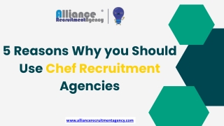 5 Reasons Why you Should Use Chef Recruitment Agencies
