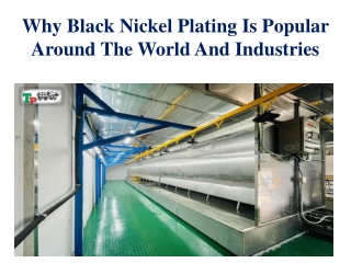 Why Black Nickel Plating Is Popular Around The World And Industries