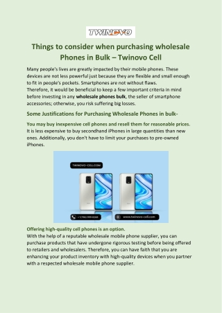 Get the best wholesale phones in bulk – Twinovo Cell