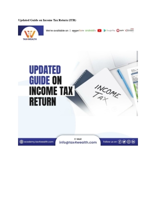 Income Tax Return (ITR)- Updated Guide |  Academy Tax4wealth