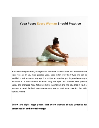 Yoga Poses Every Woman Should Practice